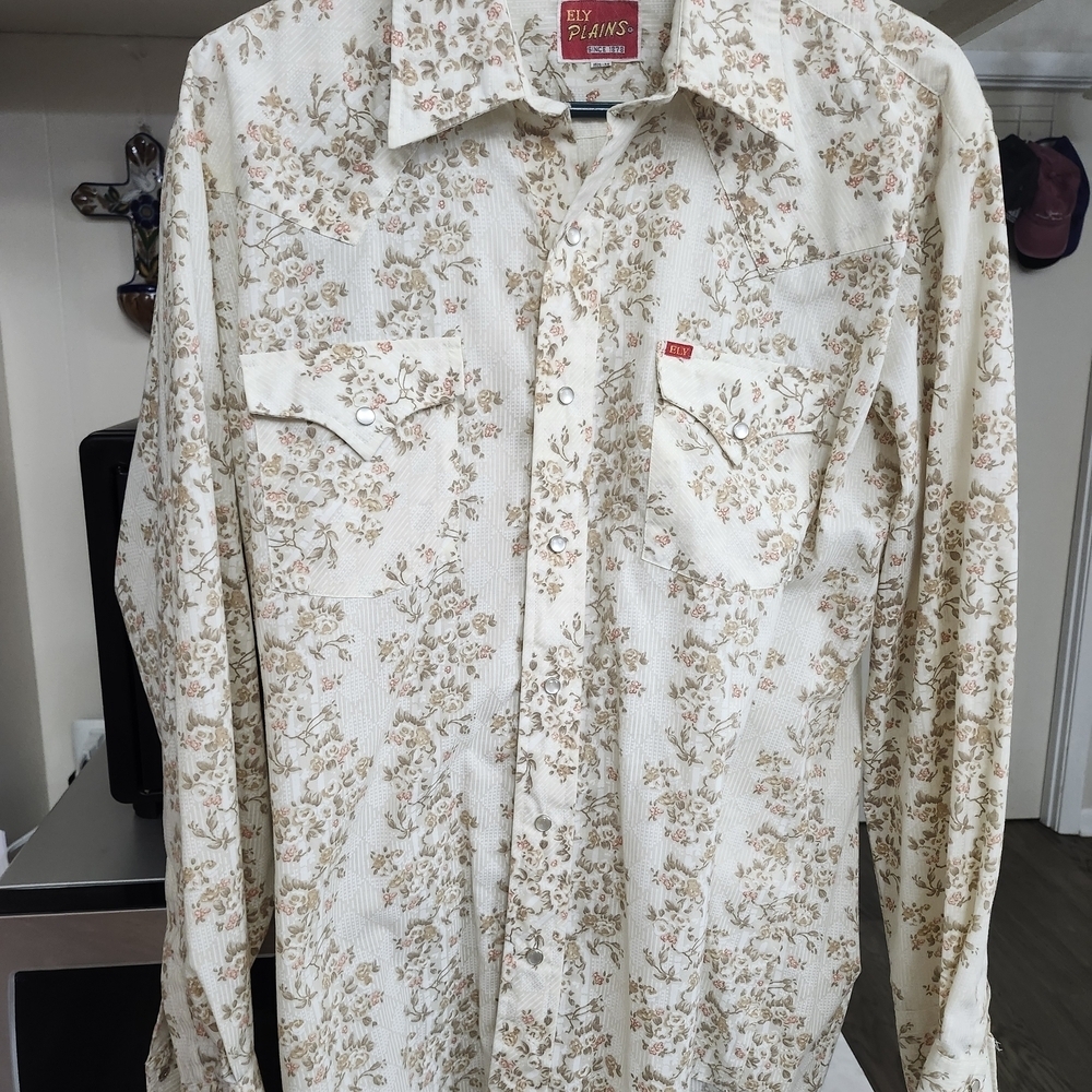Vintage Floral Print Men's Button Down Shirt